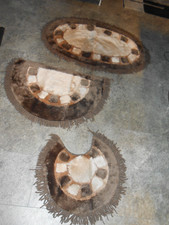 Badmatten Set, 3 teilig, Beige/braun