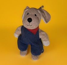 Sterntaler Vintage Spieluhr Hund Frottee beige blau 90er Alt Kuscheltier Rarität