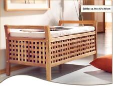 Sitzbank Walnuss Holz mit Kissen Stauraum Truhe Wäsche