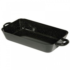 Riess Bratpfanne 26x17x5cm Profi Emaille schwarz Auflaufform Bräter Spülmaschine