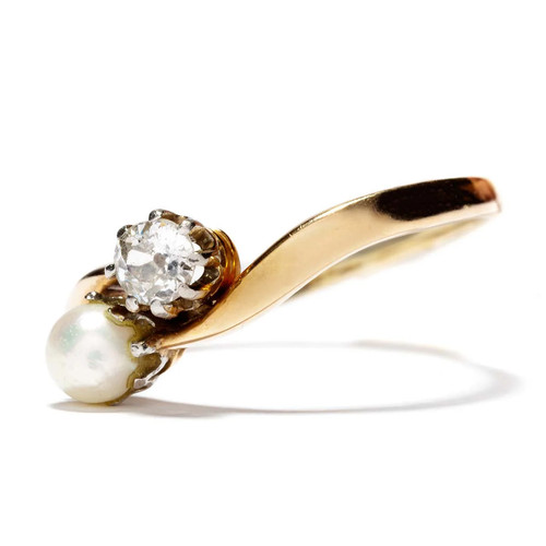 Vintage diamant perl ring - diamant,