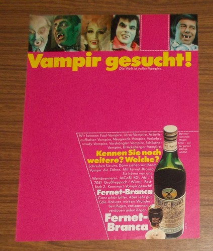 Seltene werbung fernet - werbung, fernet-branca