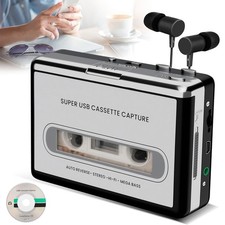 kassettenspieler - tragbarer kassettenspieler, der mp3-audio-musik übe...