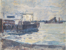 Gemälde Ölbild Schiff