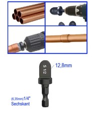 12,8mm Kupferrohr Aufweiter 1/4" Bit für Akkuschrauber