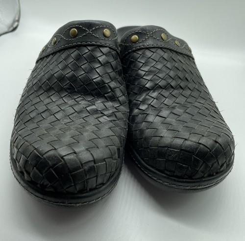 Ecco leather woven mule clogs - ecco,