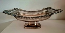 Antike versilberte Schale auf Fuß,Jugendstil/Barock,24x20cm,Höhe 10cm,ungemarkt