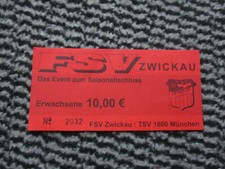 Sammlerticket   FSV Zwickau -