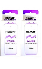 2x Reach Dentotape Zahnseide 2x 100m gewachst Zahnzwischenraumreinigung