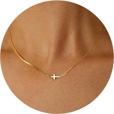 Kreuz Kette Damen Gold Silber