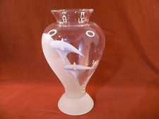 Edle Glas Blumenvase gefrostet