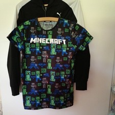 2 Tlg Set Kinder Gr 158 12/13 Jahre Puma Sport Jacke Gr S Minecraft T Shirt 