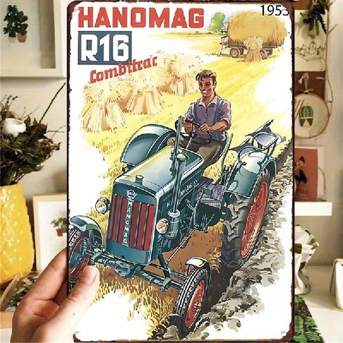 Blechschild traktor hanomag - traktor,