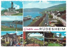 AK Grüsse aus Rüdesheim am Rhein, Niederwalddenkmal  Rheinstraße