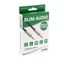 1m InLine® Basic Slim Audio Kabel Klinke 3,5mm ST/ST, Stereo
