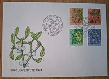 Schweiz Ersttagsbrief Pro Juventute 1974 Pflanzen Mistel Sonderstempel