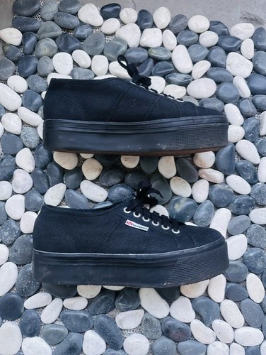Schwarze superga plateau - schwarze,