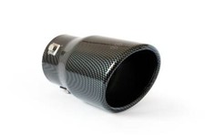 Auspuffblende Carbon-Optik Endrohr Edelstahl 90 mm rund anschrauben bis 6,5 cm