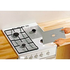 4 Stück NoStik® Wiederverwendbare Abdeckungen Schutzfolie für Gasherd Herdschutz