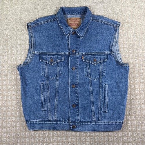 Levi orange tab denim vest - orange,