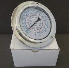 Kältemittel-Manometer Niederdruckmanometer Edelstahl -1..35bar 100mm G 1/2" DN15