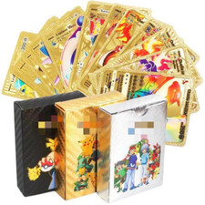 55 Stück  Karten Pokemon Sammlung Bundle Metall Gold Mint Vmax GX Mega Pikachu