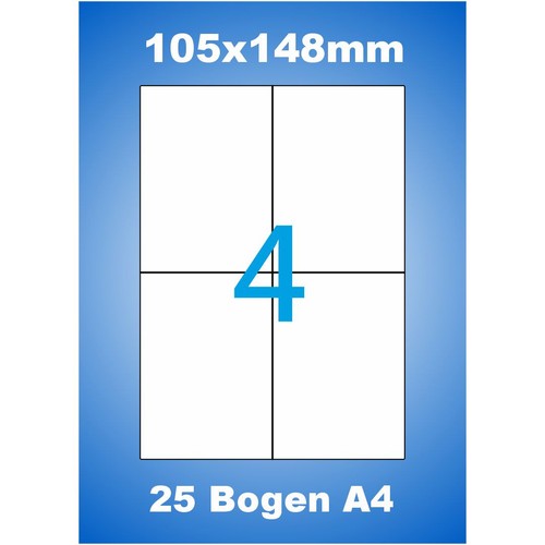 100 etiketten 105x148mm 25 - etiketten,