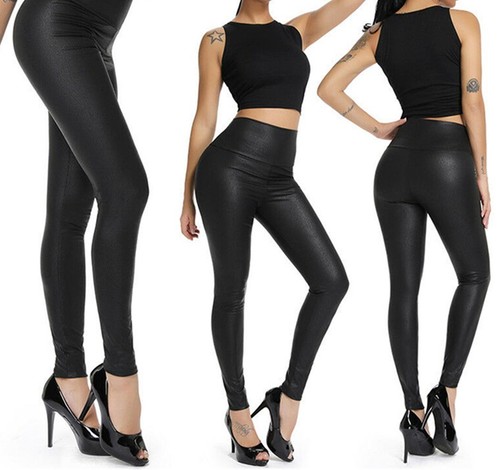 Leder optik leggings hohe - leder,