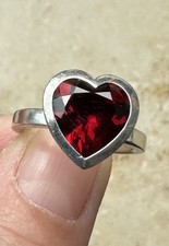 Quinn Ring Granat Herz  ♥️ Silber 925 