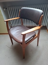 Leder Sessel Armlehn Stuhl O D Mobler Dänemark Denmark 1960 orig vintage alt