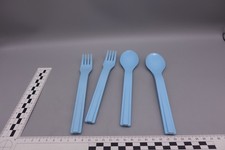 Tupperware Mediterrano Besteck 2 x Löffel + 2 x Gabel hellblau