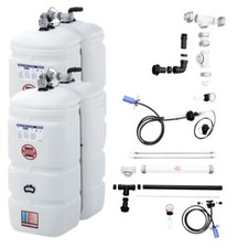 2 x 1000 Liter Öltank doppelwandig Kunststoff Komplettset schmale Türen Buderus