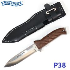 Historisches Militär- Messer "Walther" P38 inkl. Leder-Holster Klinge 135mm 440C