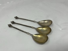 3 Antike Löffel Silber Punziert Figürlich Kaiserzeit 19th Century