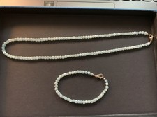 Steinkette und Armband, Aquamarin