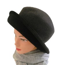 Damenhut in Graumelange /Schwarz eleganter Wollhut Herbst Winter Damenhüte 