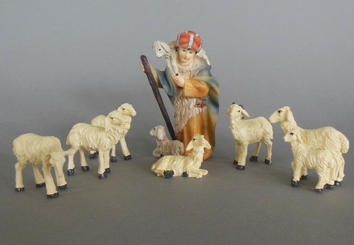 Hirte mit schaf und stock - mit,