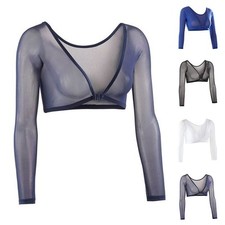 Klassische Damen-Strickjacke aus Netz transparent kurzes Oberteil stilvoll Somme