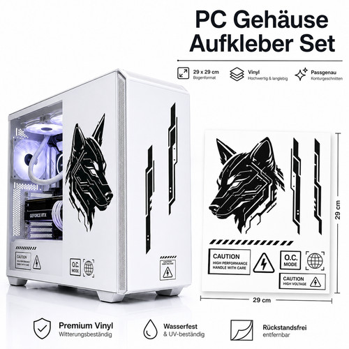 Gehäuse aufkleber wolf - pc,
