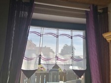 Gardinen Ösen Vorhänge und Scheibengardine  Komplettes Fenster für 1 Meter Breit