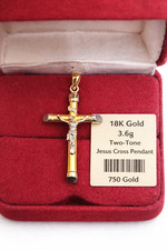 18K Gold Kruzifix Anhänger