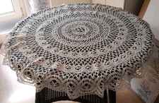 Dekorativ/Filetspitze-Technik *Tischdecke*Oma's Handarbeit** ca. Ø 120cm* 
