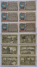 6 Banknoten Notgeld Stadt