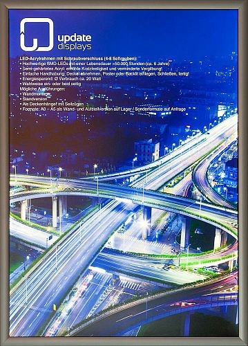 Led leuchtrahmen einseitig mit - led,
