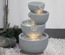 4-stufiger LED-GartenbrunnenRama Dekobrunnen Dekorativer Gartenbrunnen