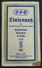 1939 alter Faltplan BVG