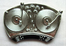 Gürtelschnalle Plattenspieler Turntables Schallplatte Schellackplatte Grammophon
