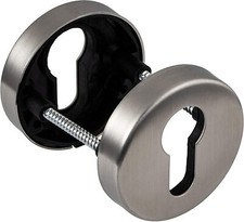 Edelstahl Zylinderrosette Rosetten-Paar PZ H8250 Zylinder-Abdeckung rund massiv