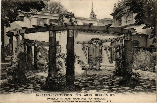 Old postcard paris expo - old, 1925