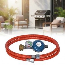 Gas Schlauch + Druckminderer inkl. Manometer Gasregler 80CM Regeler Propan Butan